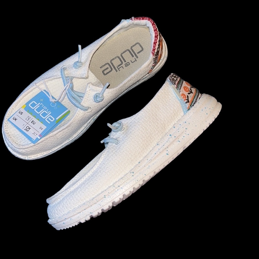 Hey Dude‎ KIDS Shoes Wendy White Aztec Slip On